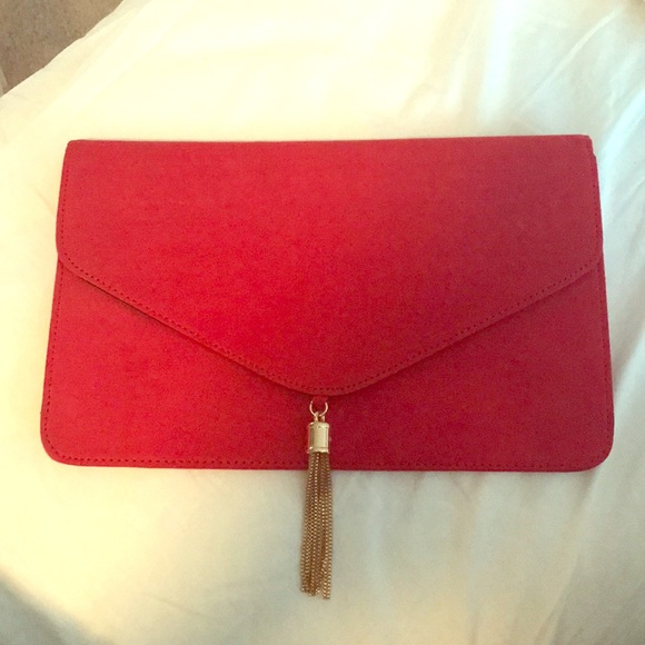 red clutch bag asos